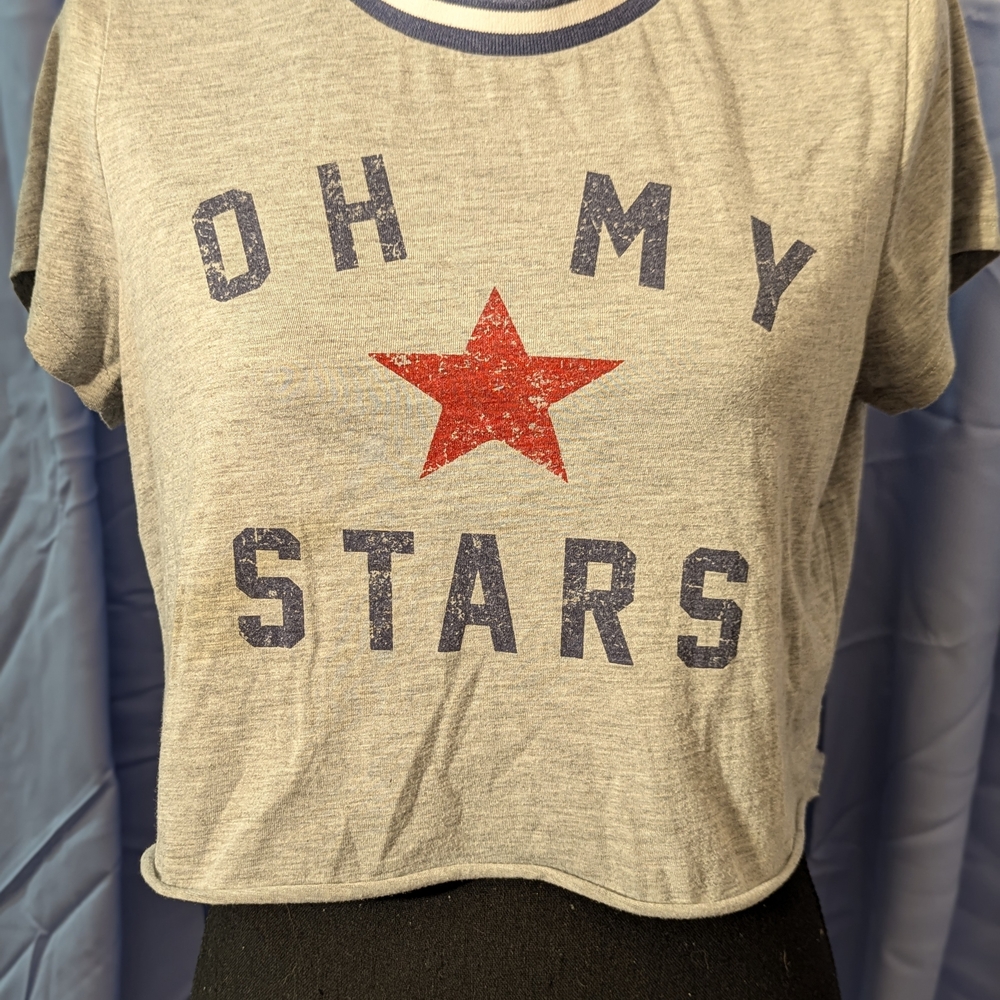 Oh My Stars Graphic Tee - Gray and Red